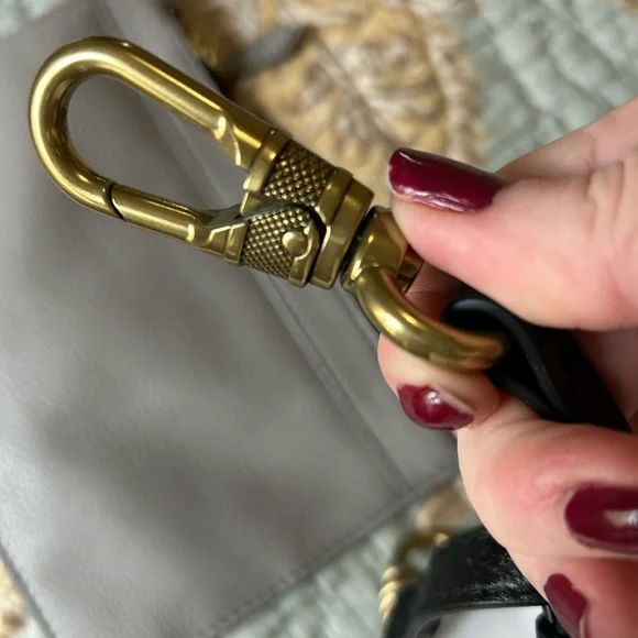 orYANY Navy and Cream Shoulder Bag with Gray Pouch - Picture 7 of 9